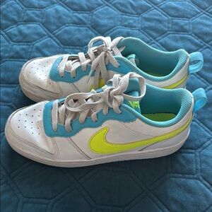 Nike Kids White and Blue Sneakers